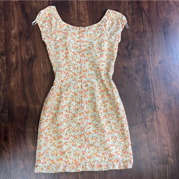 Byer Too Vintage Y2K Orange and Pink Embroidered Dainty Floral Mini Dress - Picture 11 of 13